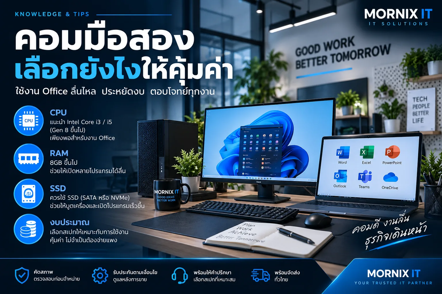 คอมพิวเตอร์มือสองสำหรับงาน Office และใช้งานทั่วไปจาก MORNIX IT