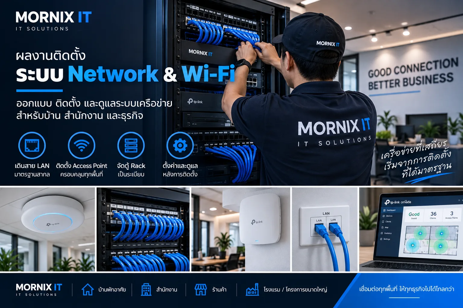 ผลงานติดตั้งระบบ Network และ Wi-Fi